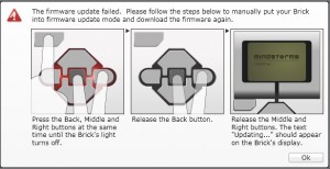 ev3 update failed